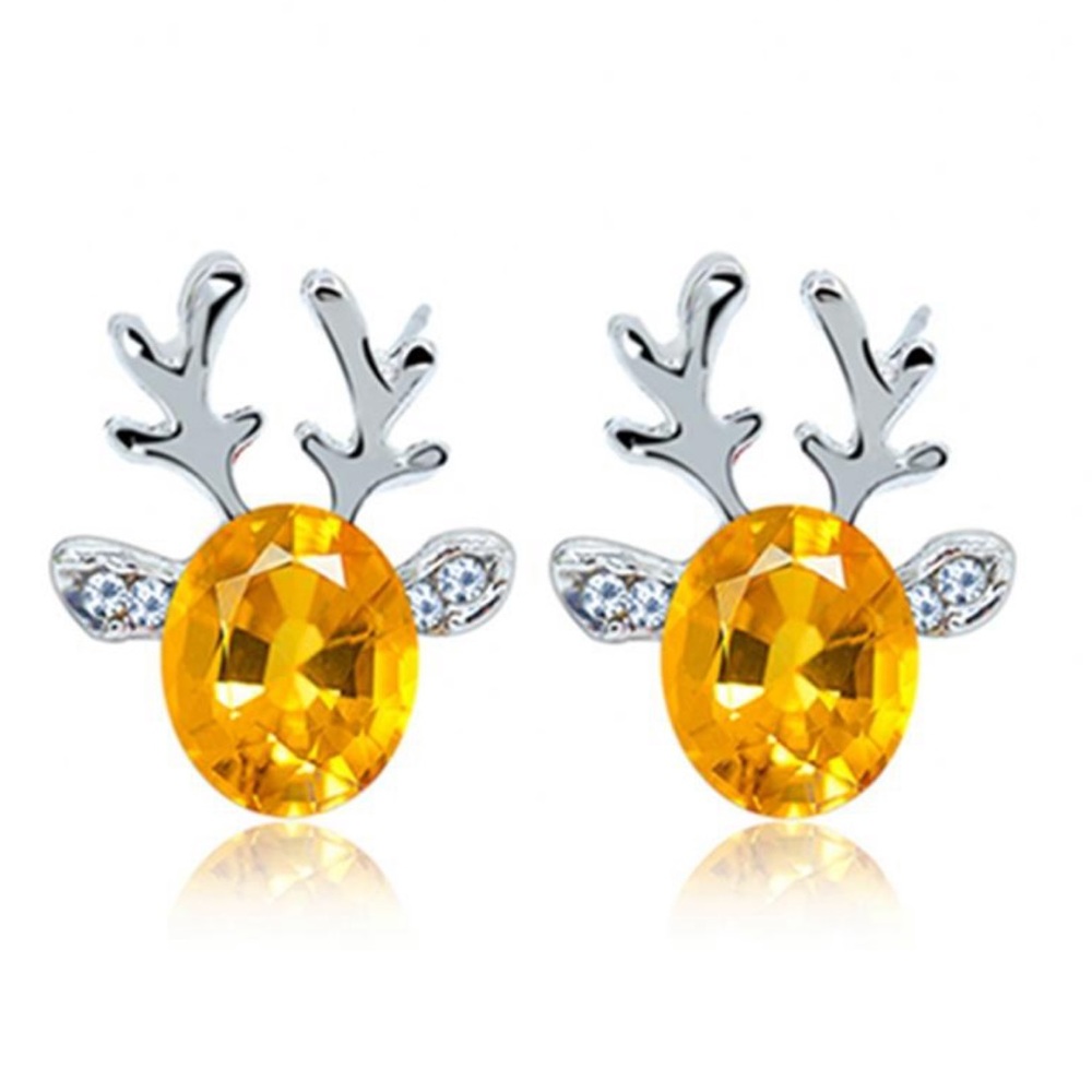Christmas Reindeer Silver Plated Earring